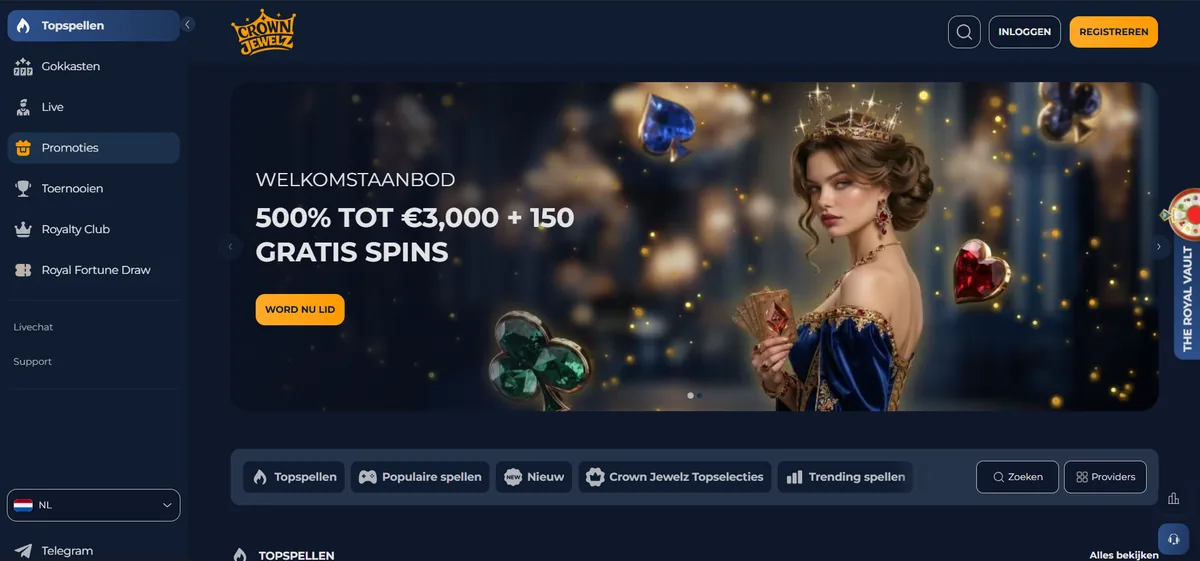 CrownJewelz homepage in beeld